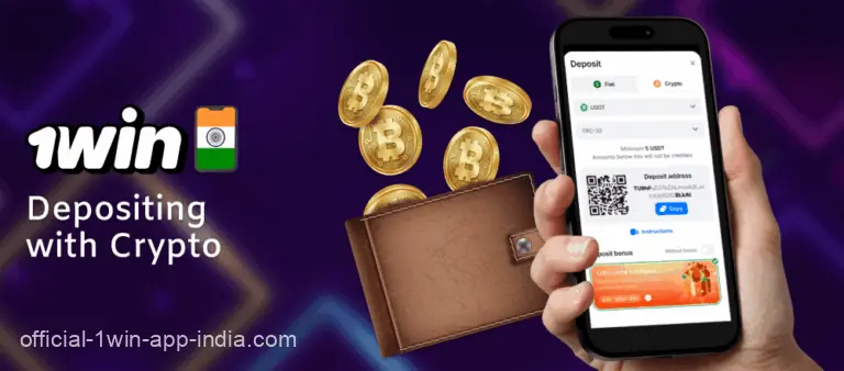 Adding cryptocurrency to your account in the 1Win India app
